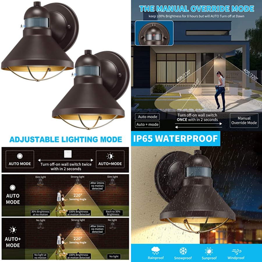 Wall Lighting Outdoor - Paquete de 2 Lámparas de Pared