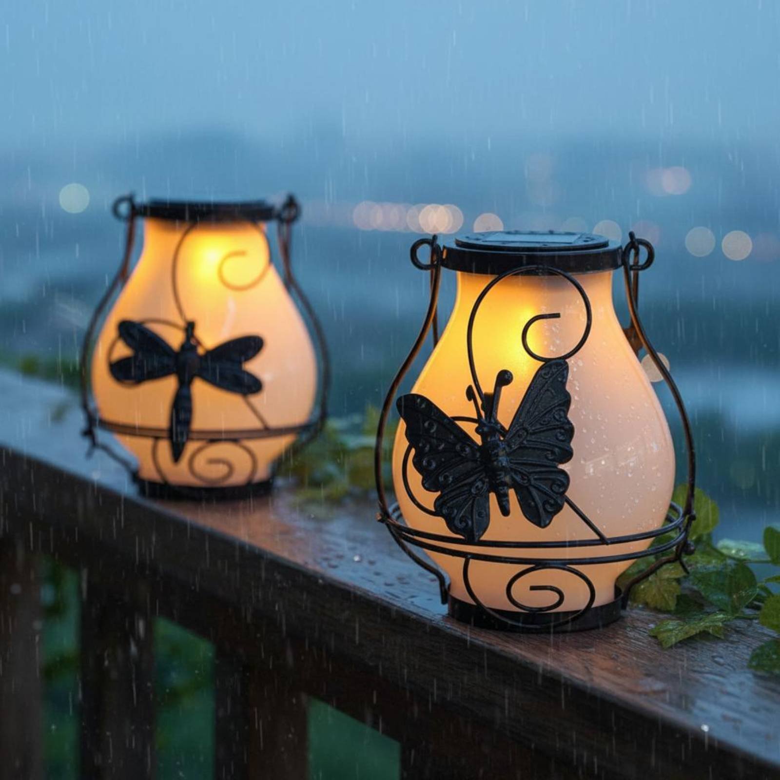 Wall Lighting Outdoor - Linterna Solar con Forma de Mariposa,