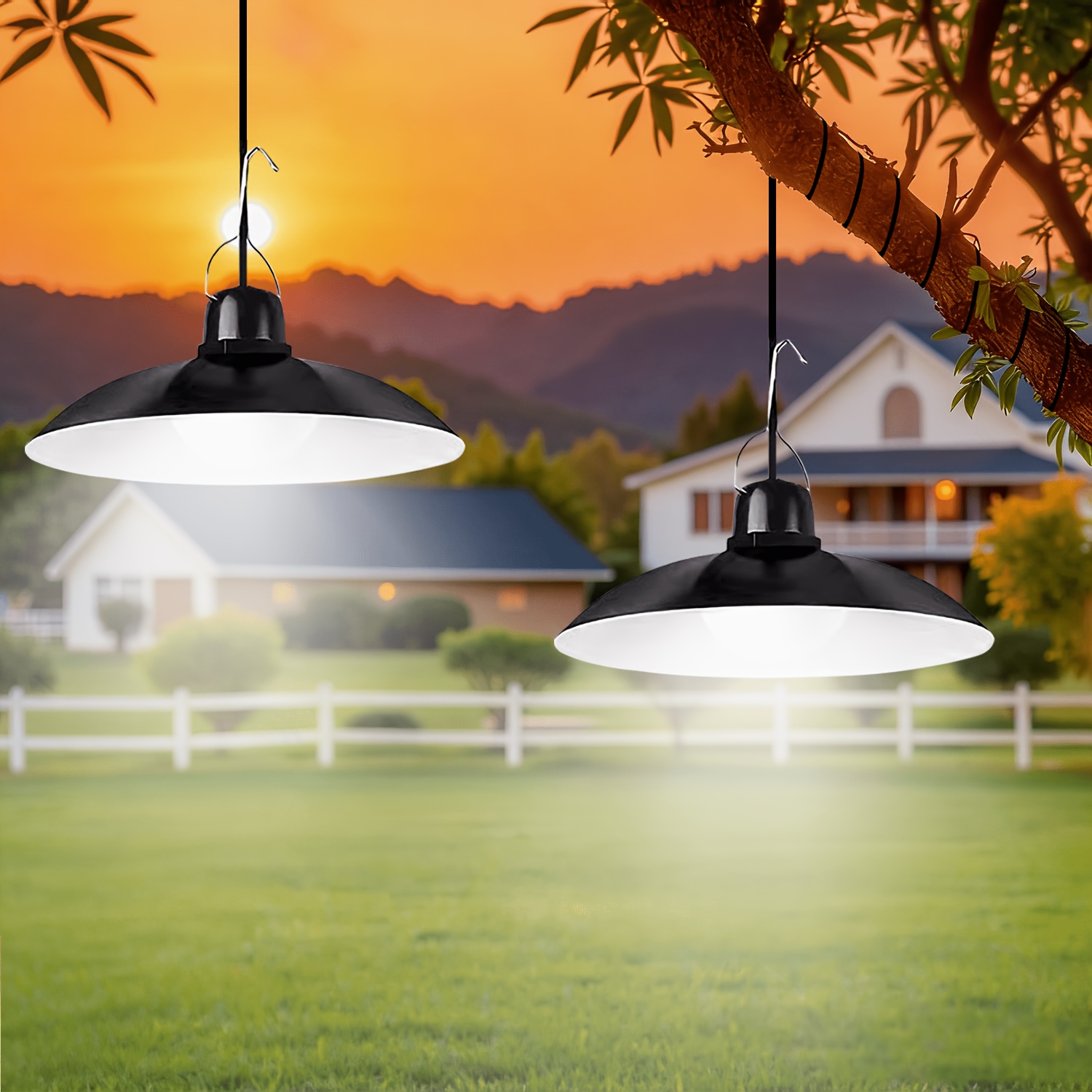 Outdoor Lighting Pendant - Lámpara colgante solar LED para exteriores,