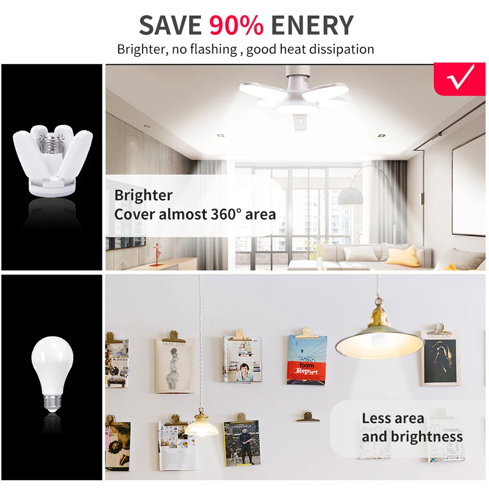 Ventilador E27 plegable 28W Se - Outdoor Lighting Warehouse reseña y precio