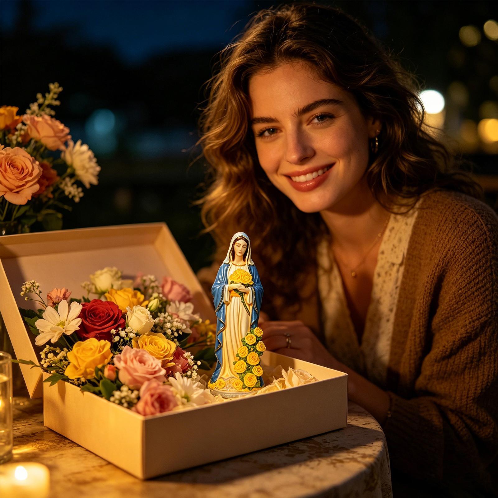 Estatua solar de la Virgen Mar - Outdoor Lighting House reseña y precio