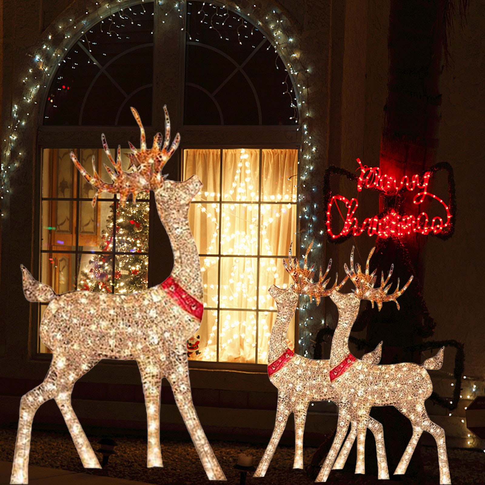 Decoración navideña iluminada, - Outdoor Lighting Event reseña y precio