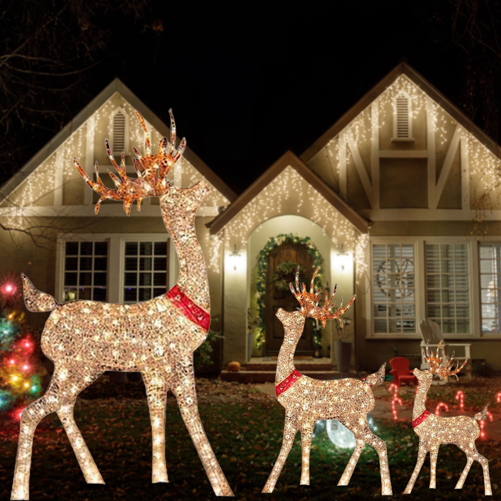 Decoración navideña iluminada, - Outdoor Lighting Event reseña y precio