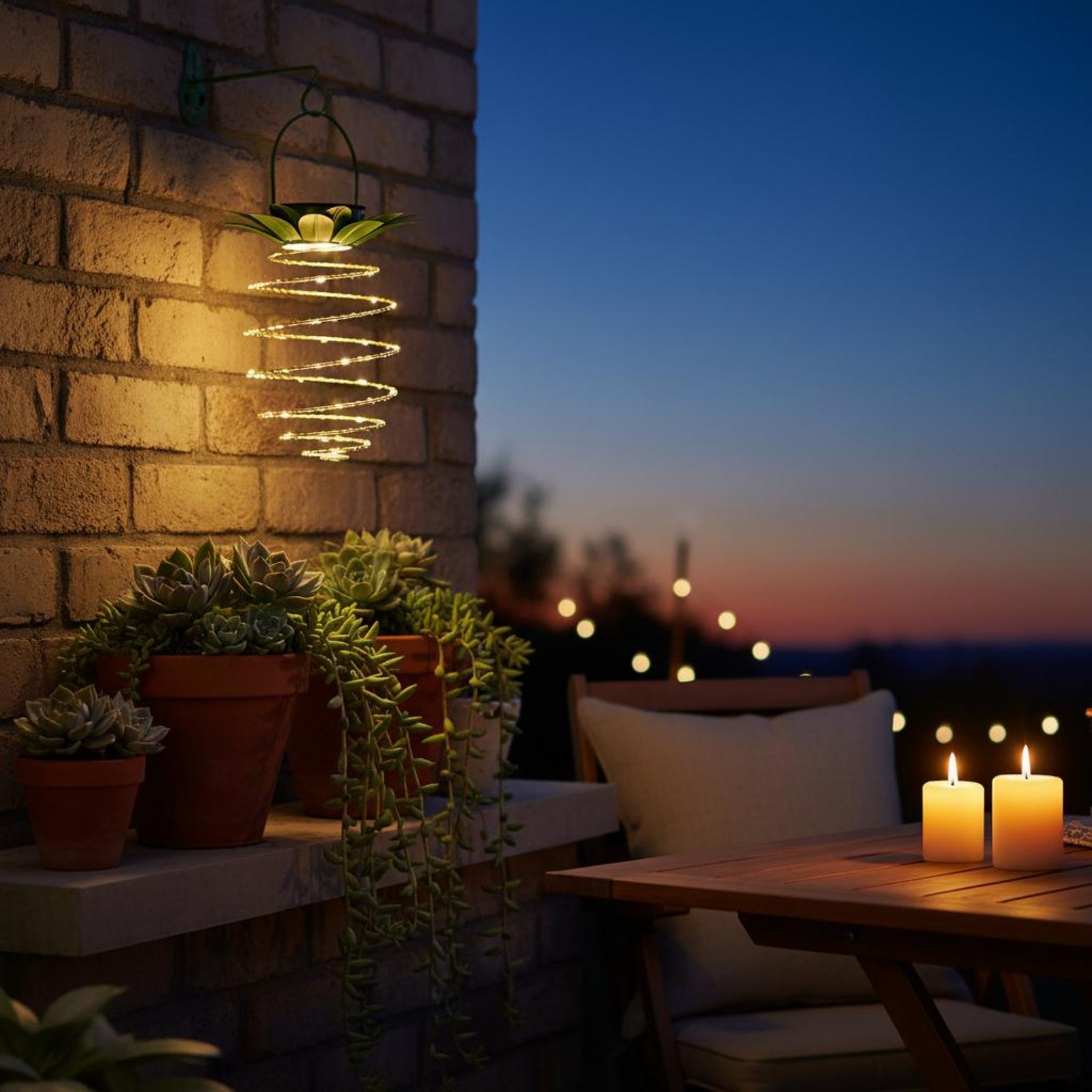 Lámpara solar con forma de piñ - Hanging Outdoor Lighting reseña y precio