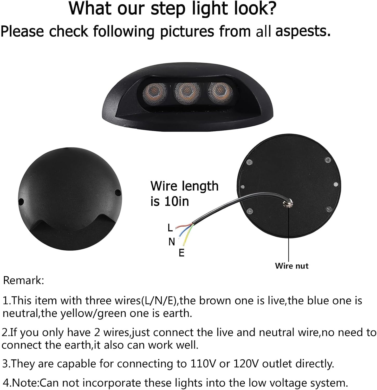 Luces LED de Escalón de 3W par - Outdoor Lighting Hardwired reseña y precio