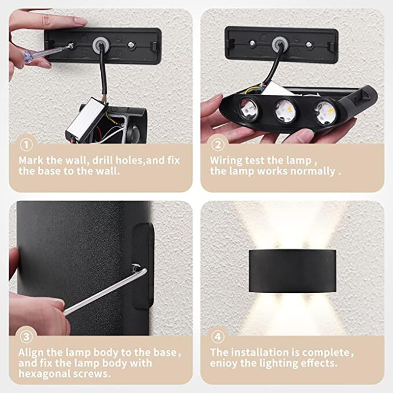 Lámpara de pared LED, impermea - Outdoor Lighting Hardwired reseña y precio