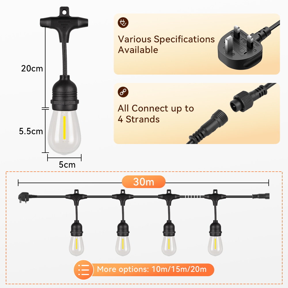 Guirnalda de luces para exteri - Outdoor Lighting Uk reseña y precio